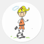 Autocollant de fille du football