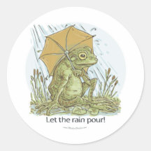 Autocollant de grenouille de parapluie