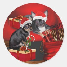 Autocollant de Joyeux Noël de chiwawa