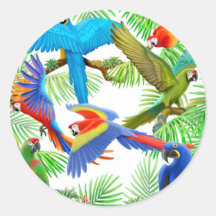 Autocollant de jungle d'ara