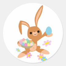 Autocollant de lapin de Pâques