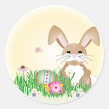 Autocollant de lapin de Pâques