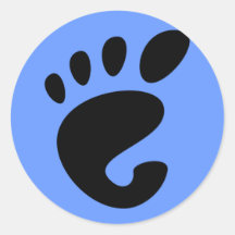 Autocollant de logo d'empreinte de pas de GNOME