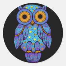 Autocollant de minuit de folie de hibou de H00t
