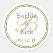Autocollant de monogramme de mariage