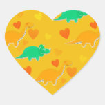 Autocollant de motif de coeurs de dinosaures de ba