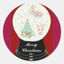 Autocollant de Noël de globe de neige