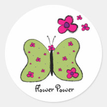 Autocollant de papillon de flower power