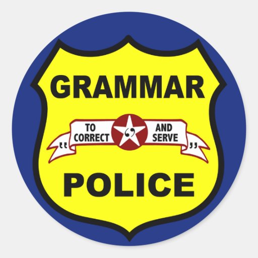 Autocollant de police de grammaire