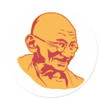 Autocollant de portrait de Mahatma Gandhi autocollants