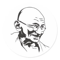 Autocollant de portrait de Mahatma Gandhi autocollants