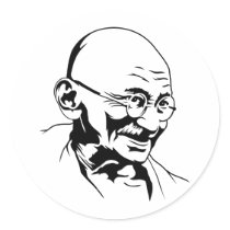 Autocollant de portrait de Mahatma Gandhi autocollants