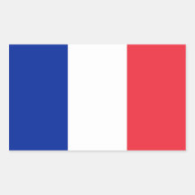 Autocollant de rectangle avec le drapeau de la Fra