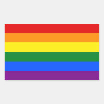 Autocollant de rectangle avec le drapeau de LGBT
