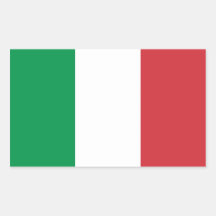 Autocollant de rectangle avec le drapeau de l'Ital