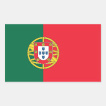 Autocollant de rectangle avec le drapeau du Portug