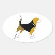 autocollant de silhouette    de beagle