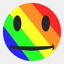 Autocollant de smiley d'arc-en-ciel