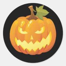 Autocollant de smiley de citrouille de Halloween