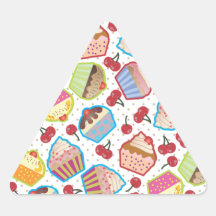 Autocollant de triangle de cerises des petits gâte