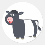 Autocollant de vache à Galloway ceinturé par bande autocollants