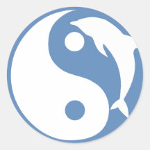 Autocollant de Yin Yang de dauphin