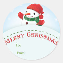 Autocollant d'étiquette de cadeau de bonhomme de n