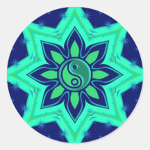 Autocollant d'étoile de fleur de Yin Yang