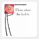 Autocollant d'ex-libris de roses de nouveau d'art