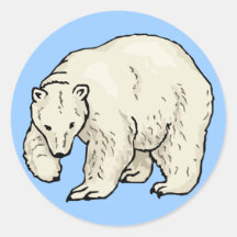 Autocollant d'ours blanc