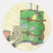 Autocollant d'ours et de valise