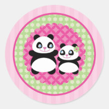 Autocollant d'ours panda de fille