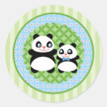 Autocollant d'ours panda de garçon