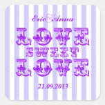 Autocollant DOUX d'AMOUR de sucrerie d'AMOUR pourp
