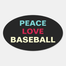 Autocollant d'ovale de base-ball d'amour de paix