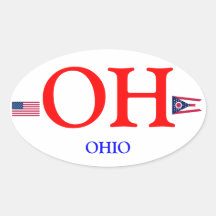 Autocollant d'ovale d'Euro-style d'USA_ Ohio