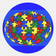 Autocollant du monde de puzzle