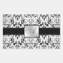 Autocollant élégant de mariage de monogramme de da