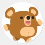 Autocollant espiègle d'ours de bande dessinée mign