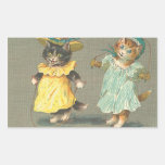 autocollant espiègle vintage de chatons