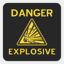 Autocollant explosif de panneau d'avertissement