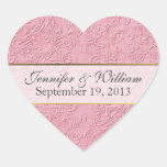 Autocollant fait sur commande de mariage de coeur 