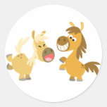 Autocollant gai de poneys de bande dessinée autocollants