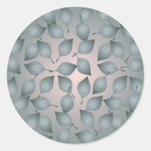 Autocollant gris original de motif de feuille