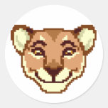 Autocollant heureux d'émoticône de lionne de bande