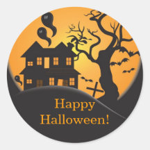 Autocollant heureux hanté de Halloween de maison