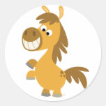 Autocollant impétueux de poney de bande dessinée autocollants