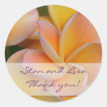 Autocollant jaune de mariage de fleur de Plumeria