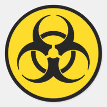 Autocollant jaune de symbole de Biohazard