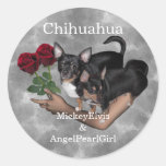 Autocollant Lrg de roses de chiwawa